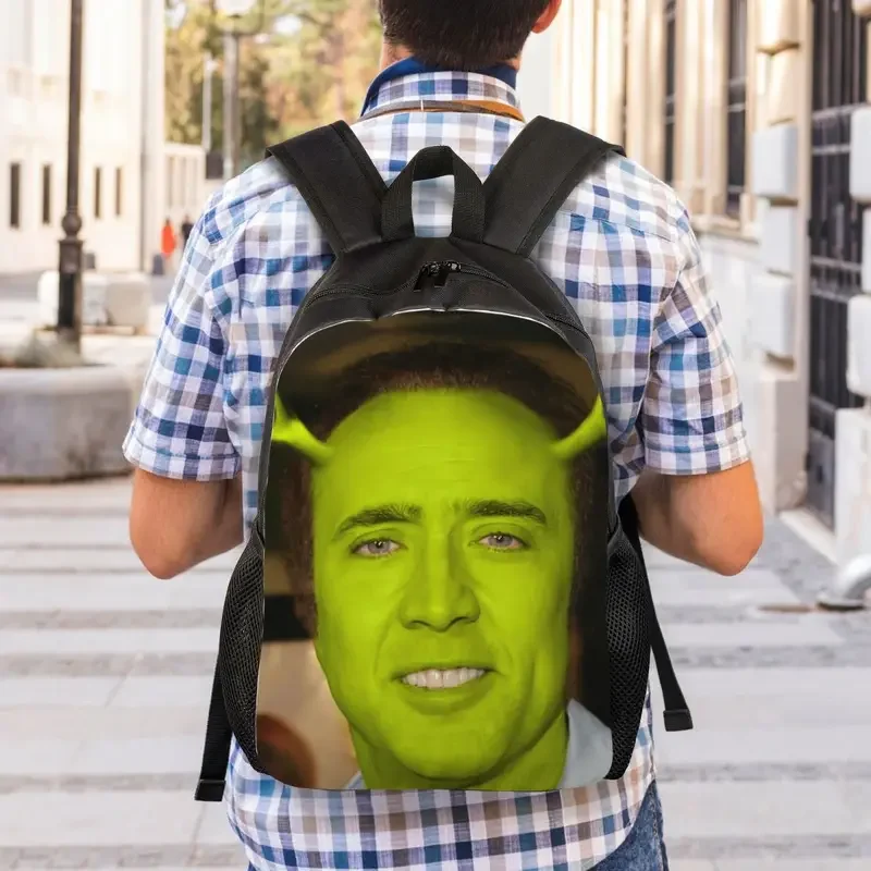 Personalized Nicolas Cage Meme Backpacks Women Men Basic Bookbag for College School Bags