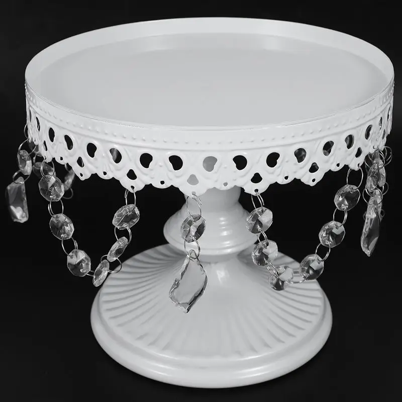 White Crystal Cake Display Stand Round Wedding Cupcake Holder Dessert Cupcake Display Plate Stand Cake Storage Rack