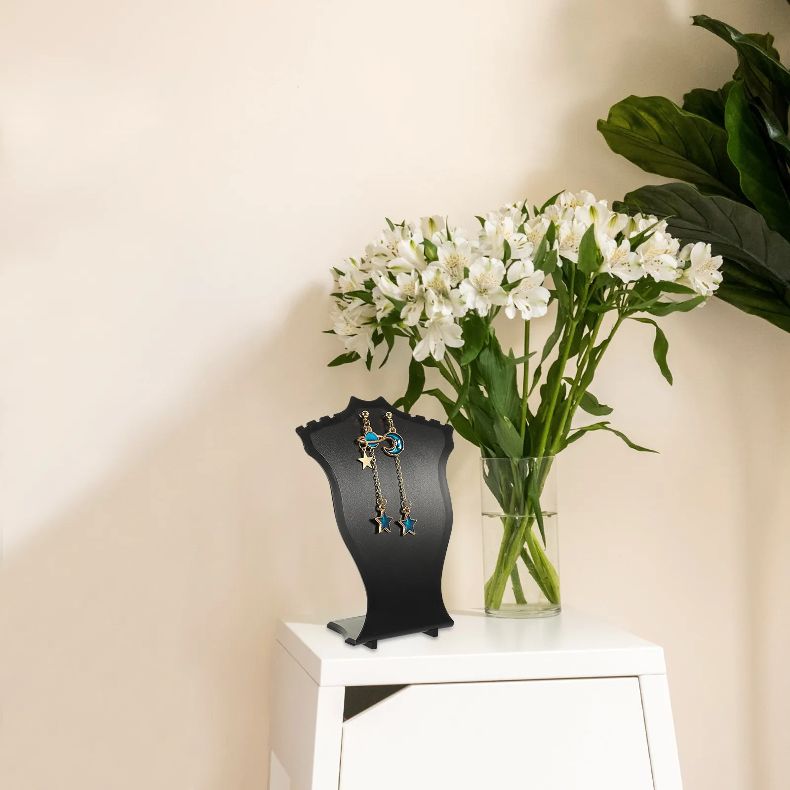 6Pcs Necklace Display Bust ABS Jewelry Organizer Desktop Holder for Necklaces Earrings Display Home Office Store