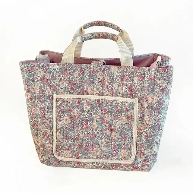 Floral Printing Mummy Baby Bag Large Capacity Cotton Diapers Stroller Bag Lightweight Multifunctional Storage Bag Mother