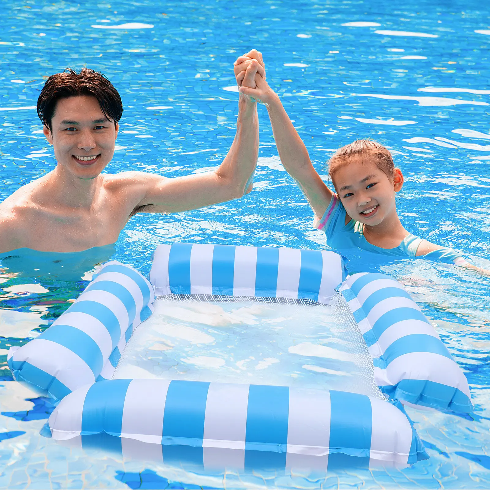 Aufblasbare schwimmende Hängematte für Erwachsene – Robuster Pool-Lounger für entspanntes Schwimmen und Spaß im Wasser