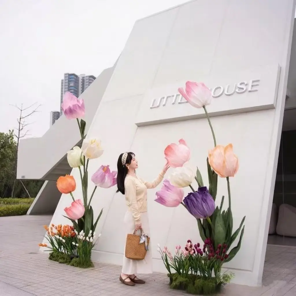 Large three-dimensional paper art flower road guide window stage photography arrangement ornament