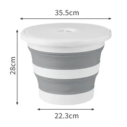 5/10/15L Folding Bucket With Cover Portable Folding Bucket Car Wash Fishing Promotion Bathroom Kitchen Bucket Outdoor Camping
