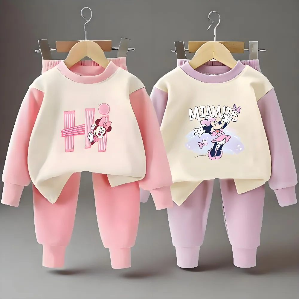 2026 Autumn New Long Sleeve Pajamas Sets for Girls Casual Home Clothes Sets Children Dralon Farbic Kids Bottom Clothes Sleepwear
