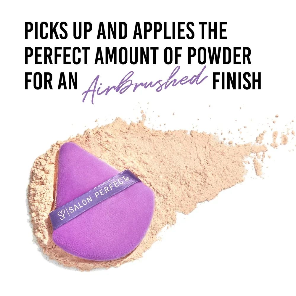 Glatte und eingelegte Puderquasten, Make-up-Schwamm-Applikatoren, 6er-Pack, wiederverwendbar, weiche Baumwolle, Velours, Airbrush-Finish, Präzisionsspitze, einfacher Halt