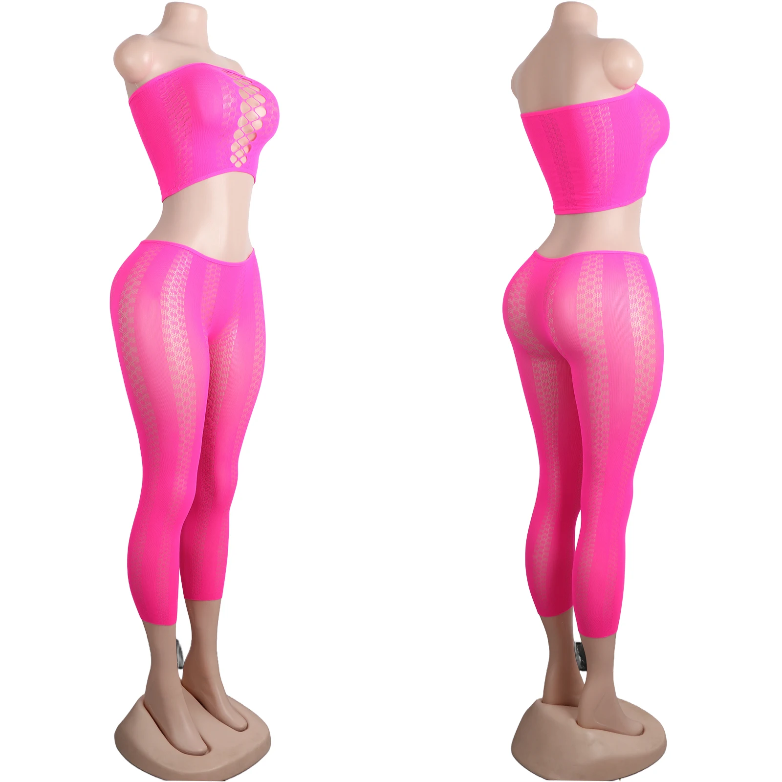 

Hot Mesh Swimsuit Dual Set Bodycon Outfit Adult Night Bar Pole Dancewear Rhinestone Performance Club Stage Costume Apparel