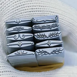 Flower Pattern Jewelry Marking Stamp Metal Stamps Leather Silver Punching Tool Ring Bracelet Carving Puncher Custom Logo 3x15mm