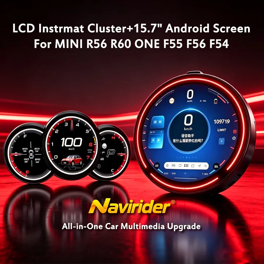 Android Touch Screen For MINI R56 R60 ONE F55 F56 F54 Clubman headunit carplay stereo+ LCD Digital Cluster Instrument Speedomete