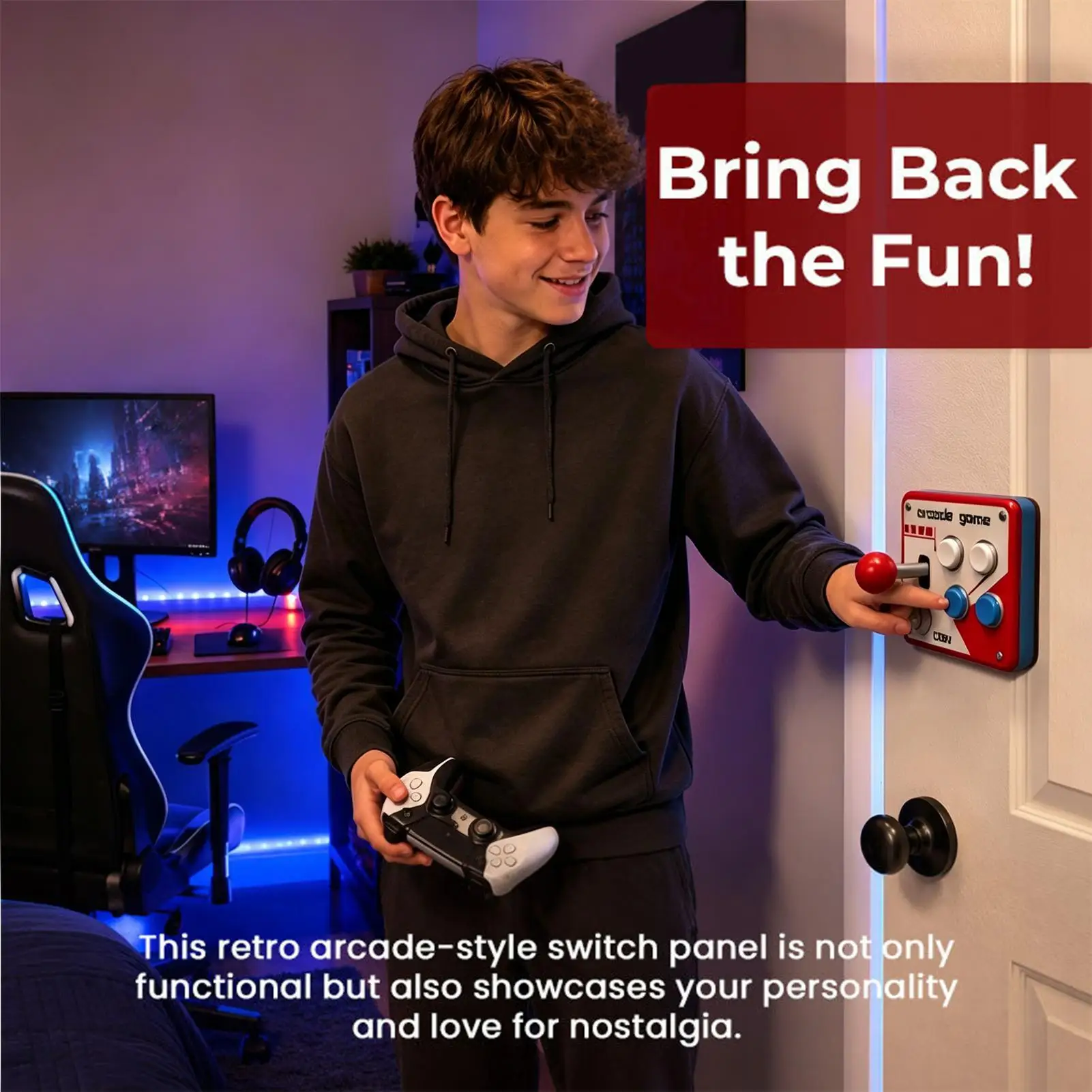 creative 3D printing panel socket control decoration arcade panel Retro game console joystick switch Gift toys