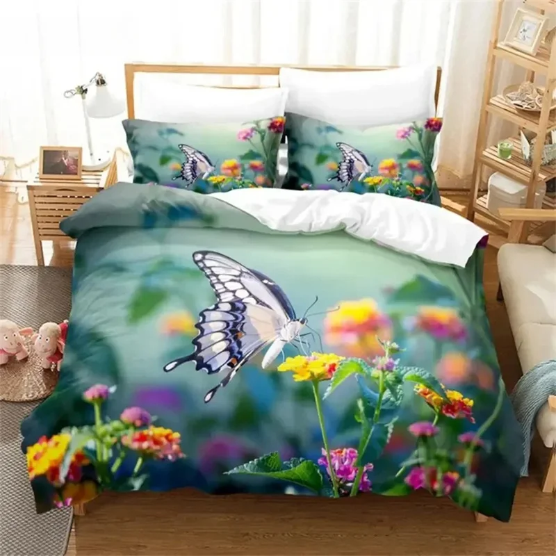 

Flower Butterfly Bedding Set Duvet Cover Set 3d Bedding Digital Printing Bed Linen Queen Size Bedding Set Fashion Design