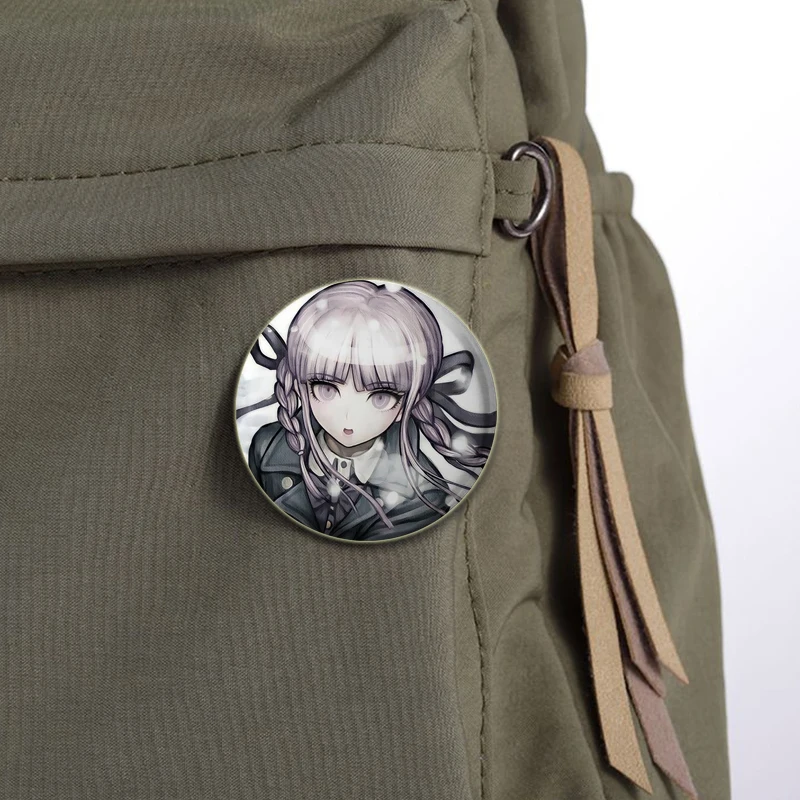 Anime Game Danganronpa Badge Snap-in Pins personaggio dei cartoni animati Iruma Miu Kirigiri Kyouko spille per vestiti accessori gioielli