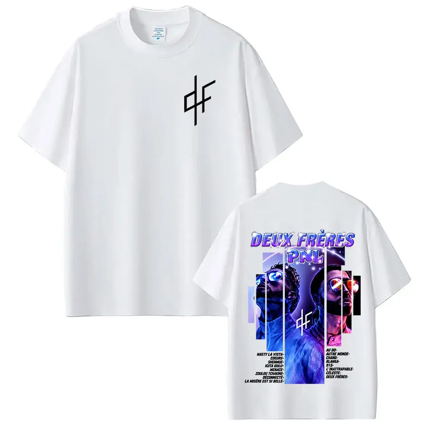 French Rapper PNL Deux Freres Le Monde Chico Album T-shirt Men Women Fashion Hip Hop Short Sleeve T-shirt Cotton Casual T Shirts