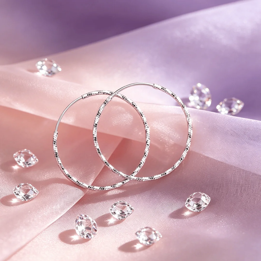 Exquisite 5CM Spiral Big Circle 925 Sterling Silver Hoop Earring for Women Party wedding accessories Fashion Casual Jewelry Gift
