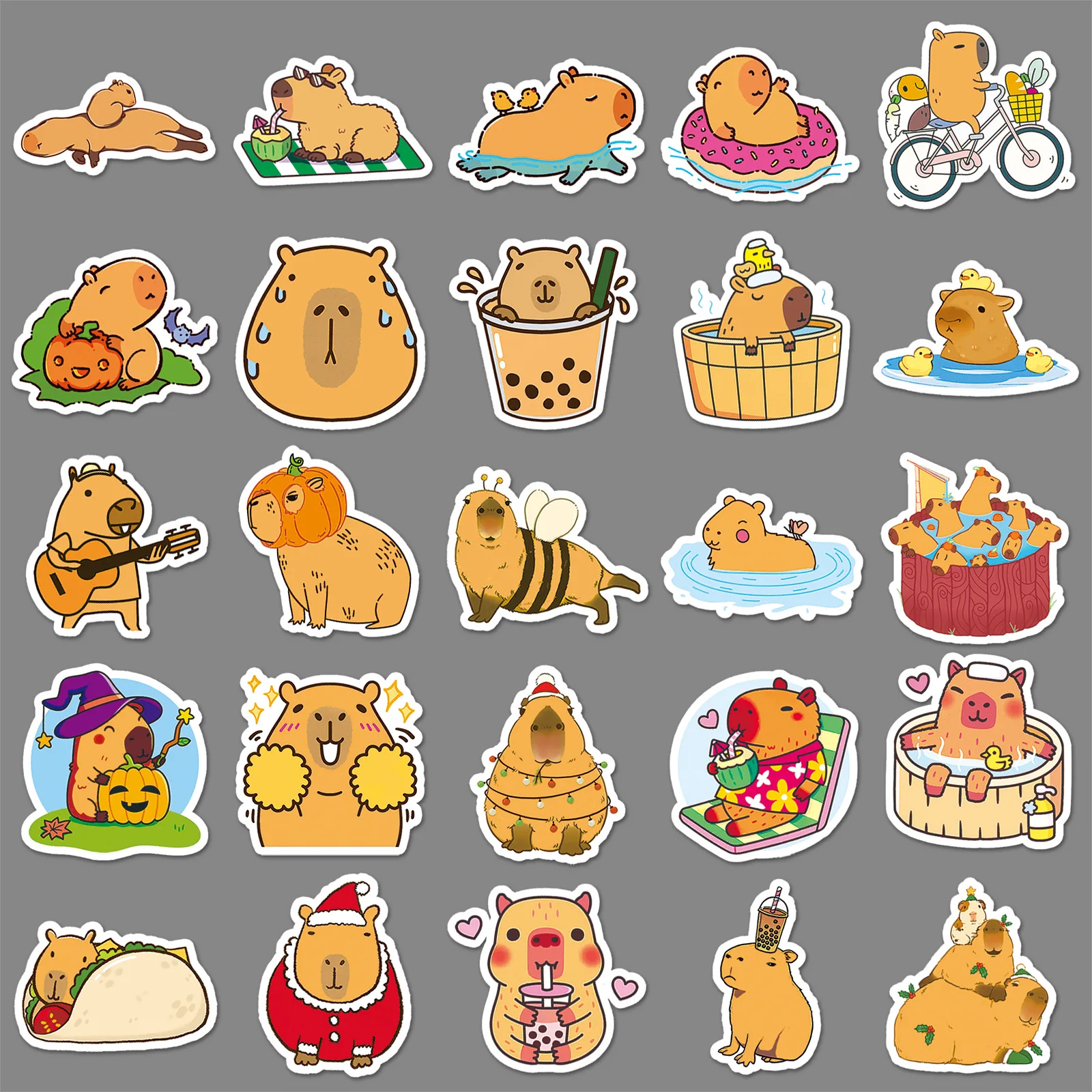 10/30/50pcs Capibara Graffiti Adesivo Scrapbook Kawaii Simpatico Cartone Animato Animale Del Telefono Del Computer Portatile Fai Da Te Caso Bagaglio Decalcomania Decor adesivo