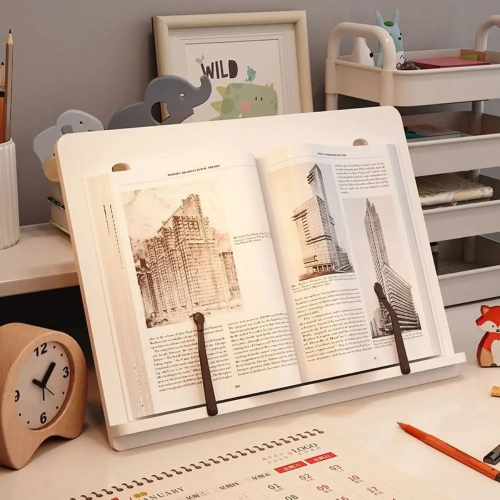 Compact Adjustable Wood Reading Stand Multi-Position Non-slip Book Holder Tray Drawing Support Portable Reading Rest Tablet Home