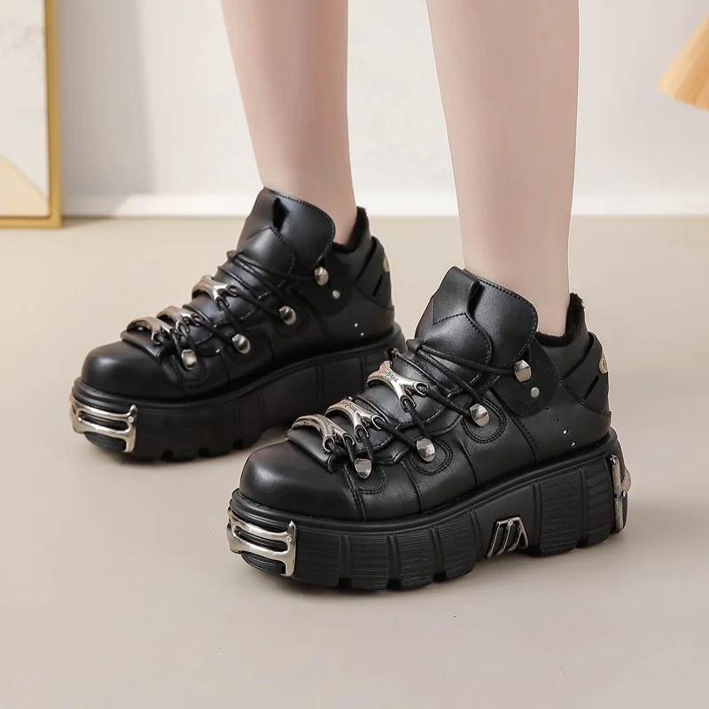 Best - Selling Large - Size Women's Dad Shoes | New Heavy  Duty Thick - Soled Punk Style Footwear for Russia Texturing