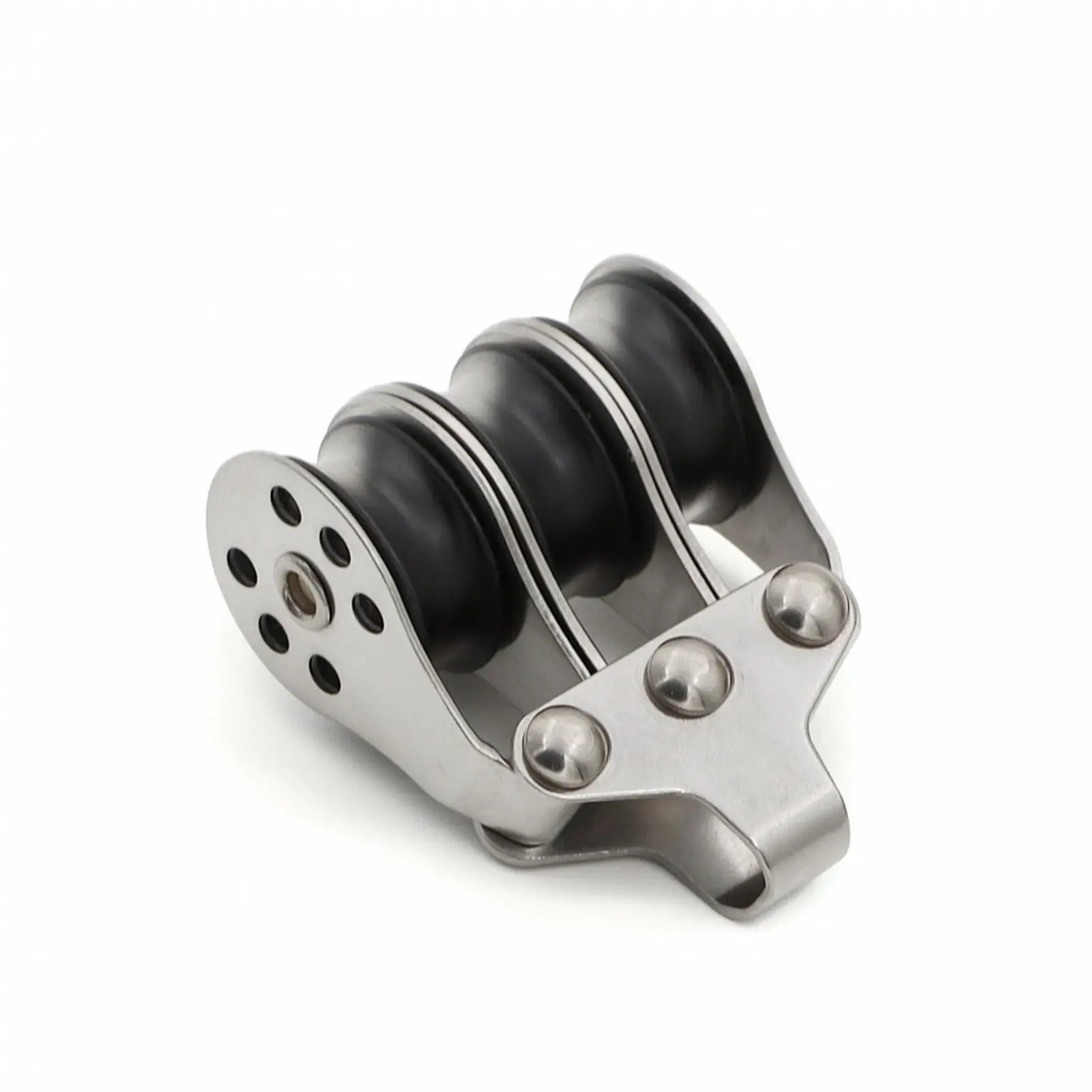 Triple Pulley Block Compact Ball-Bearing Pulley Lightweight for Sailors, Boaters