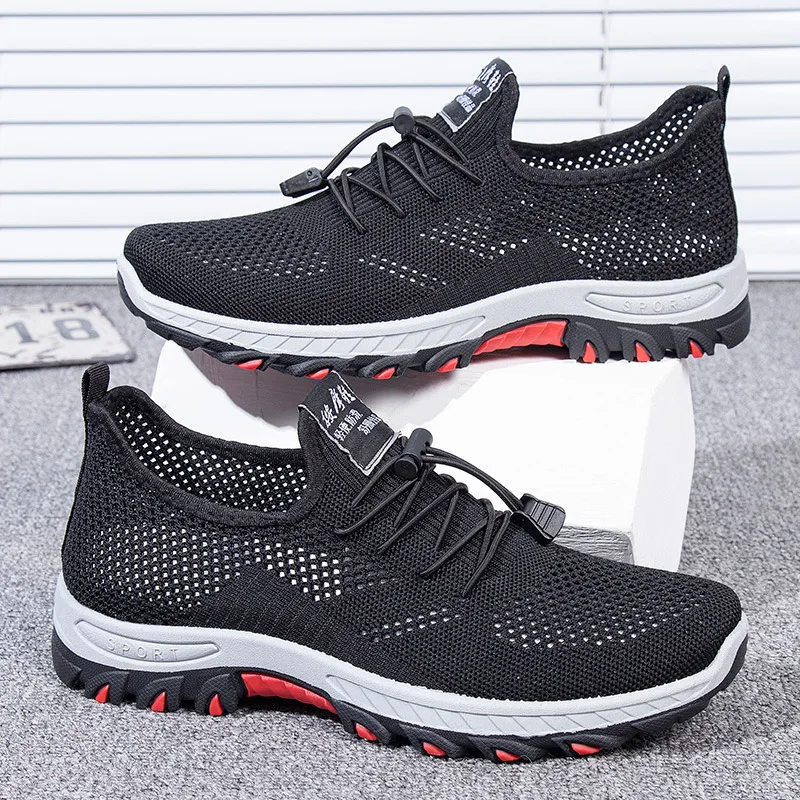 

New 2025 Black Men's Sneakers High Quality Shoes For Men Mesh Breathable Summer Casual Walking Sneaker Tenis Zapatillas Hombre
