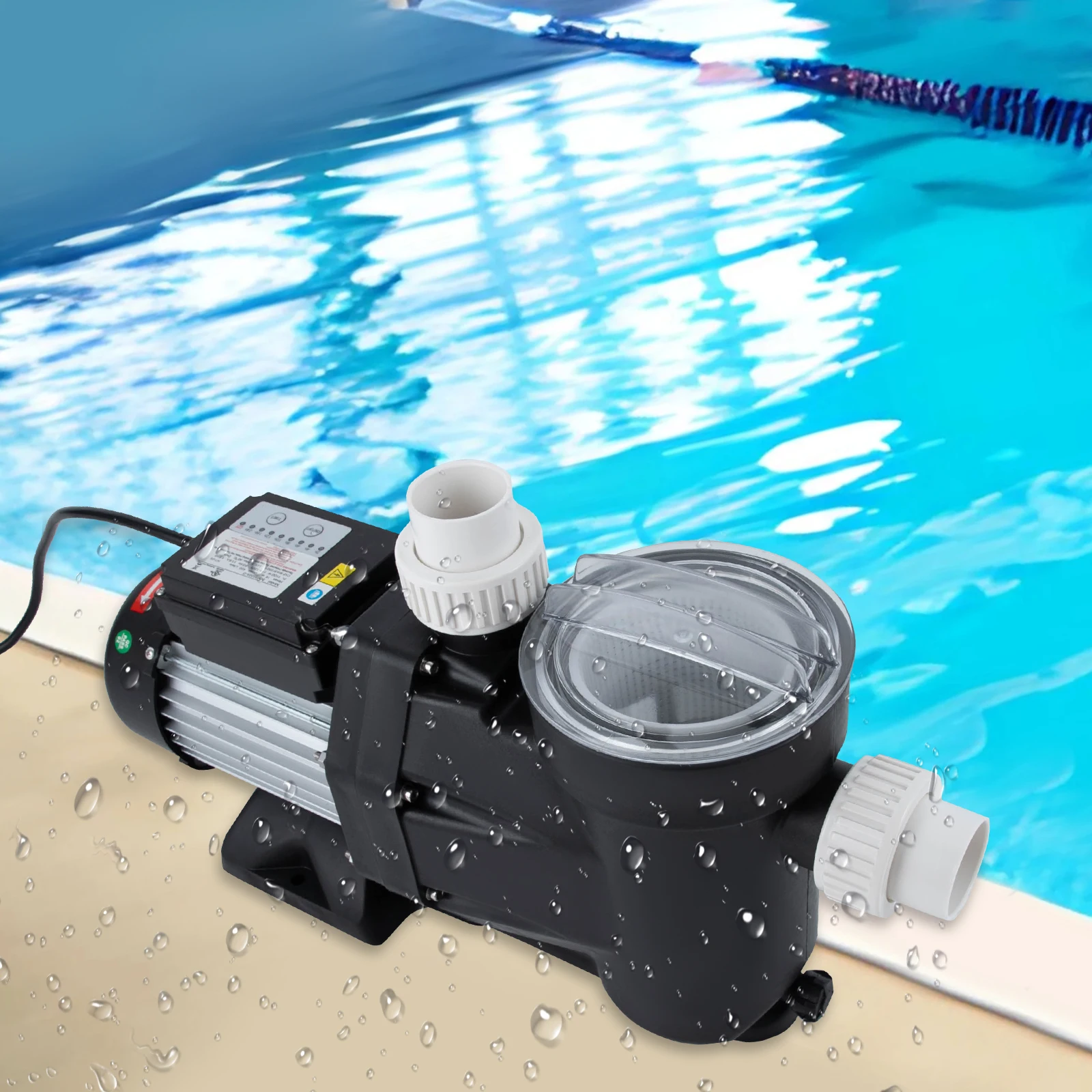 

1.5HP Ground Pool Pump 105GMP 52ft Single Speed Swimming Pool Pump w/ Timer 110V