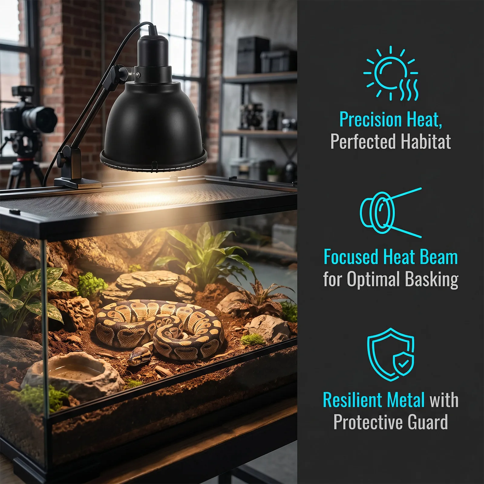Reptile Lamp Heat Heating Cover Dome Shade Halloween Christmas Animal Shelter Animal Shelters Depth Dia Hole Aluminum Reflector