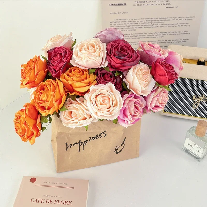 

Artificial Flower Silk Fake flower Bridal Bouquet Wedding Christmas Home Garden Wreath Vase Room Decoration Diy Gift Box Hotsale