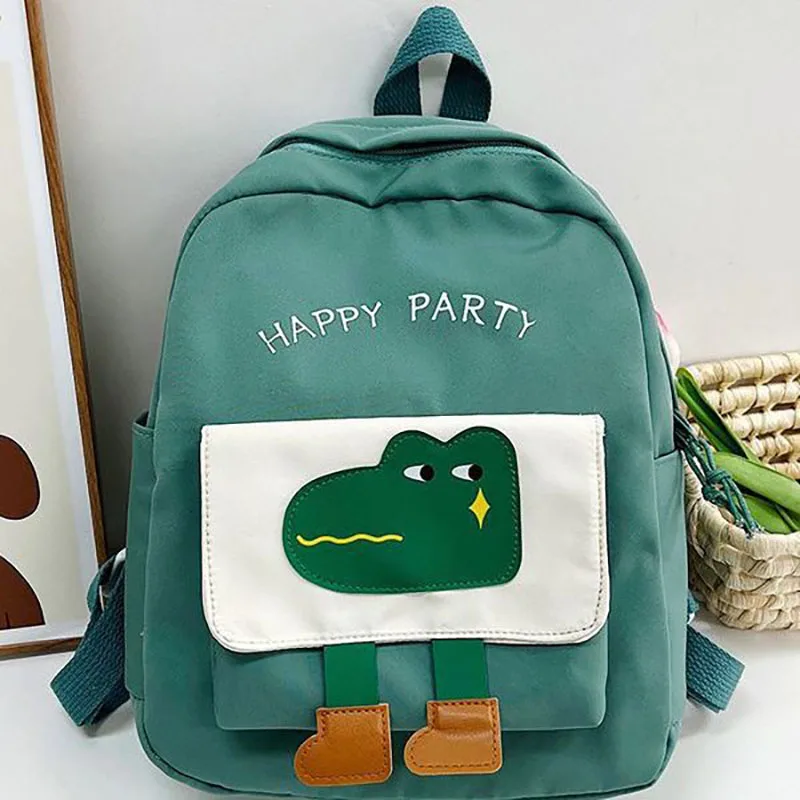 Sac à dos patchwork motif crocodile pour enfants, sac à bandoulière, dessin animé, mignon, mode, populaire, nouveau, 6 couleurs, 2024