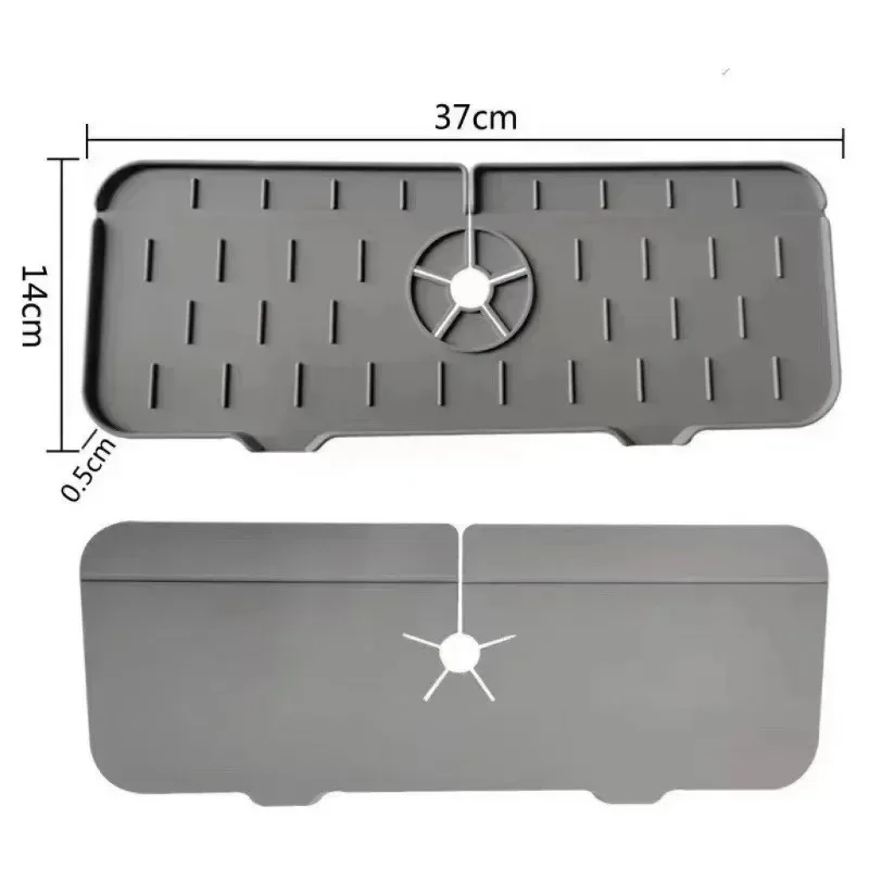 

Mat Bathroom Drain Mat Acceesories Kitchen Gadgets Silicone Faucet Absorbent Pad Shelf Sink Splash Catcher Countertop Protective