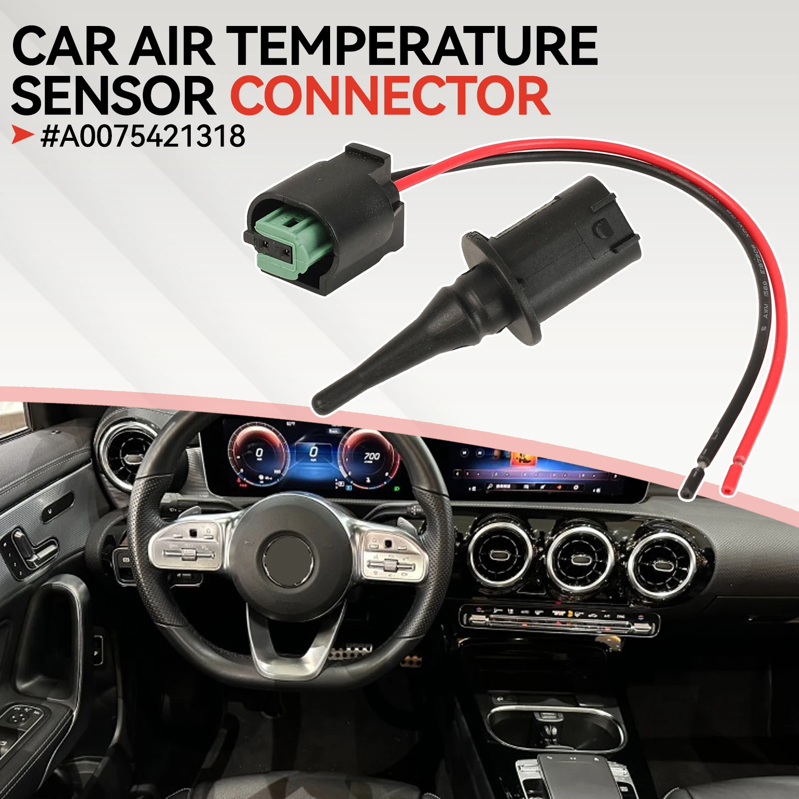 Sensor y enchufe de temperatura del aire ambiente para Mercedes Benz W210 W202 S202 S210 C208 W168 W169 W211 W212 W246 W176 nuevo 0075421318