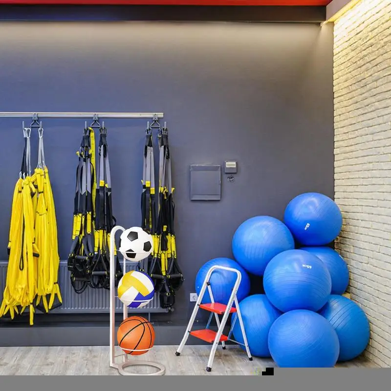 ชั้นเก็บลูกบอลเหล็กวอลเลย์บอลOrganizerขาตั้งMulti-Layer Ball Organizer Rack Multifunctional Ballชั้นวางของสําหรับห้องนอน