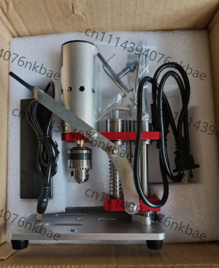 Small Table Drill Precision Electric Drill Mini Household Micro Desktop Variable Speed DC Metal Jade Polishing Drilling