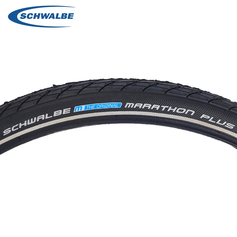 SCHWALBE 26 Inch Marathon Plus 47-559 26x1.75 Road MTB Bike 7 Level SmartGuard 45-70PSI Black Reflex Bicycle Tires Cycling Parts