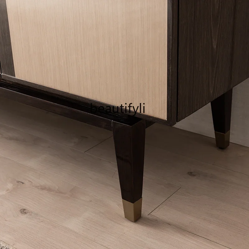 

53American side cabinet light luxury small apartment living room simple entrance cabinet Italian solid wood decorative locker