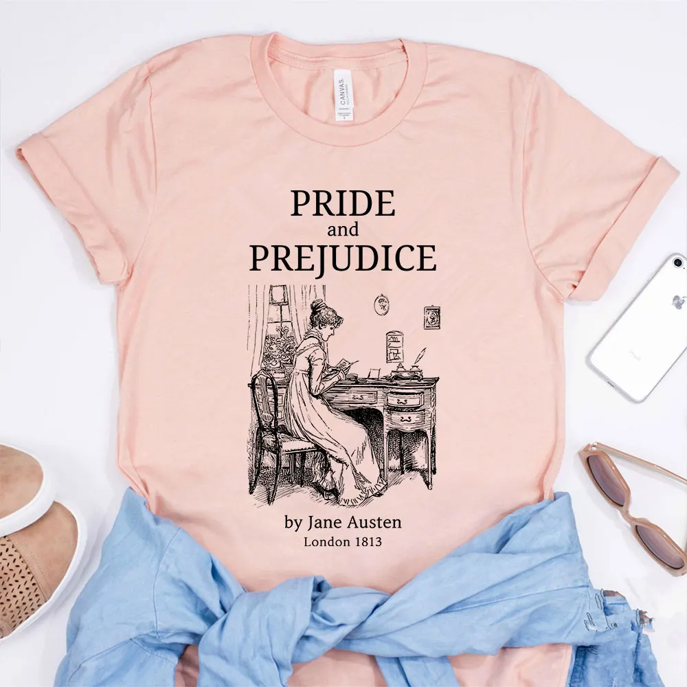 Vintage Pride and Prejudice Shirt Jane Austen T-shirt Mr Darcy Literary Book Lover Tee Retro Aesthetic Shirts Bookish Fans Gift