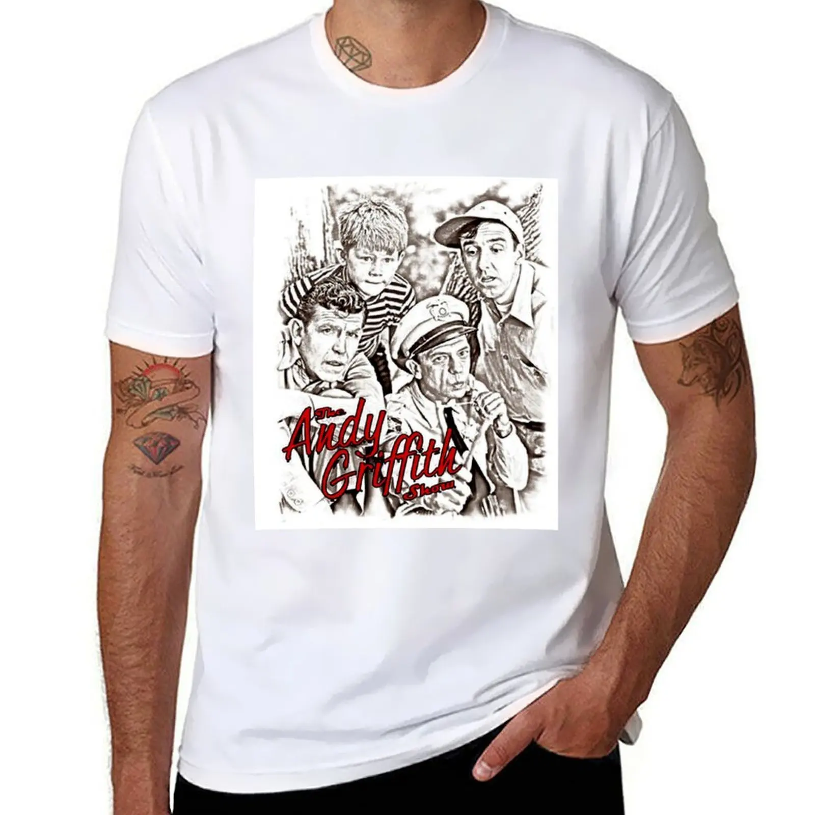 

Andy Griffith - Sketch T-Shirt cotton t shirts high quality t shirts for man cotton soft T-Shirt