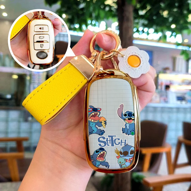 Для Perodua Daihatsu Canvas Tanto Move Smart Remote Car Key Case Чехол Lilo & Stitc