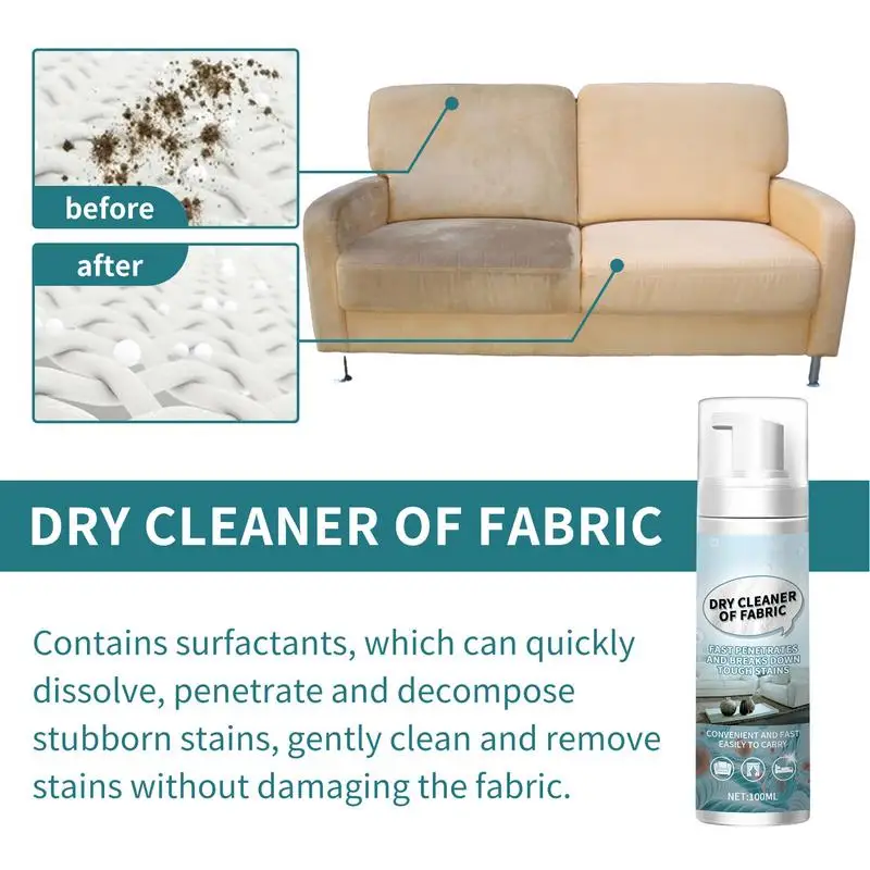 Dry Foam Cleaner Garment Bubble Cleaner Foam Rinse-Free Bubble Cleaner Foam For Stubborn Stains Fabric Furniture Car Carpet