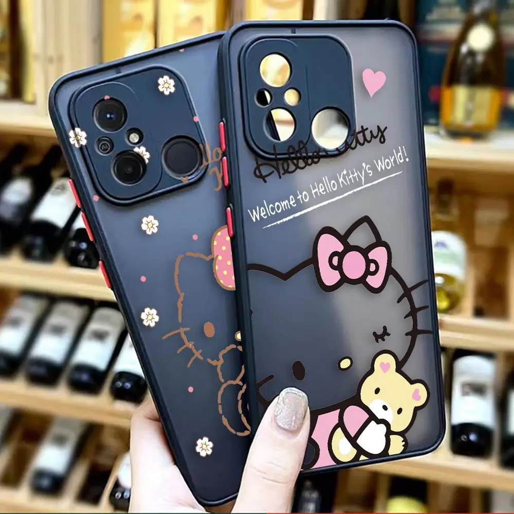 

Matte Case for Redmi A1 K50 K40 GAMING K30 K20 10X 10C 10 9C 9T 9 8 7 6 5 PRO 4G 5G Case Funda Shell Cute Hello K-Kitty Line Cat