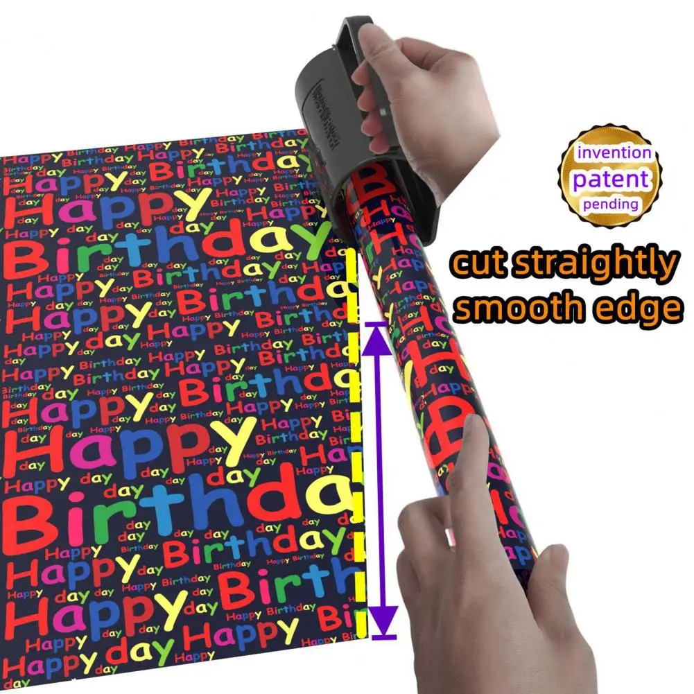 Резак для рулона оберточной бумаги, инструмент для нажима рулона подарочной оберточной бумаги с рукояткой, раздвижной держатель для оберточной бумаги, диспенсер с зажимом