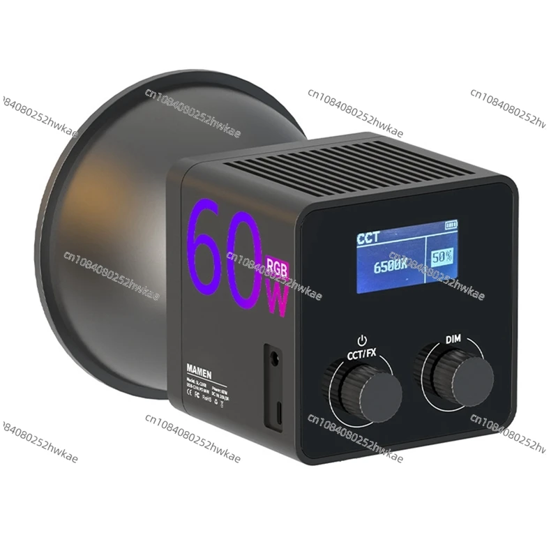 

A56G-60W Photography Fill Light Portable COB RGB Video Light 2500-6500K Outdoor Studio Video Recording Photography EU Plug