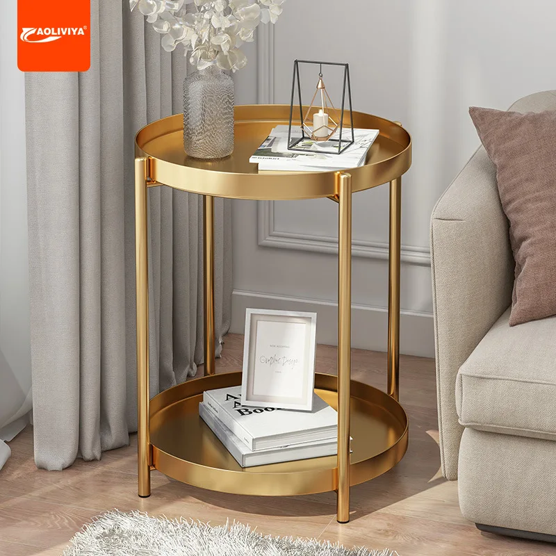 

Aoliviya Nordic Light Luxury Tea Table Living Room Home Small Apartment Sofa Side Table Simple Balcony Small Table Ins Style Flo