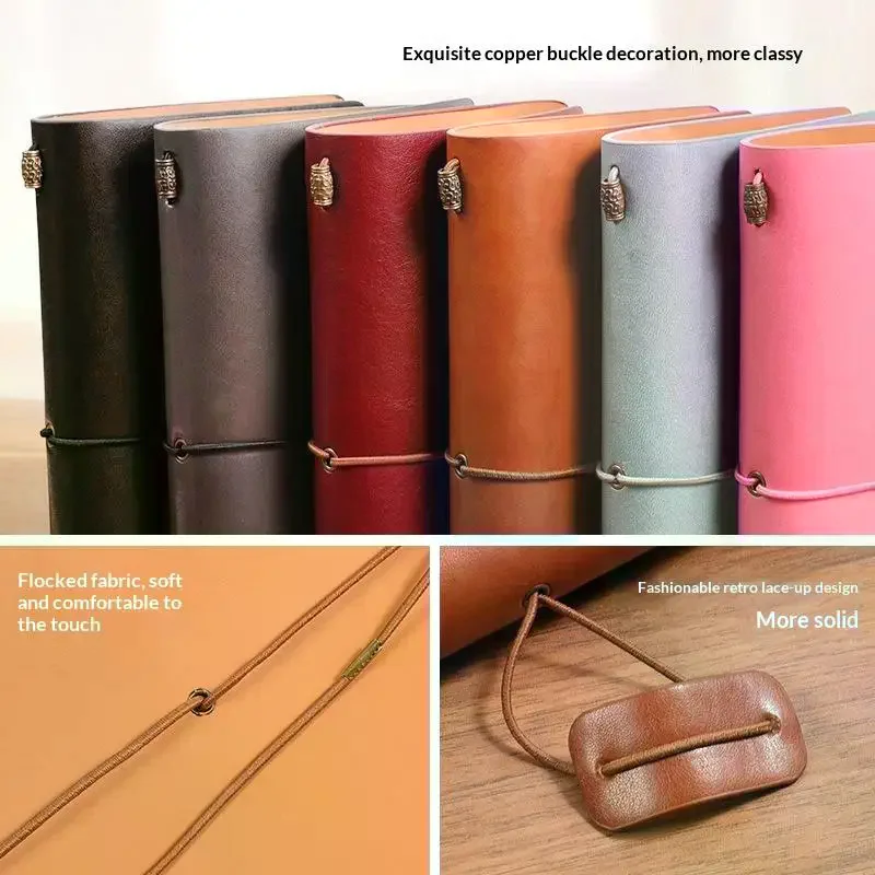 Leatherwork Journal - Vintage PU-Leder-Notizbuch mit weichem Einband, nachfüllbar,