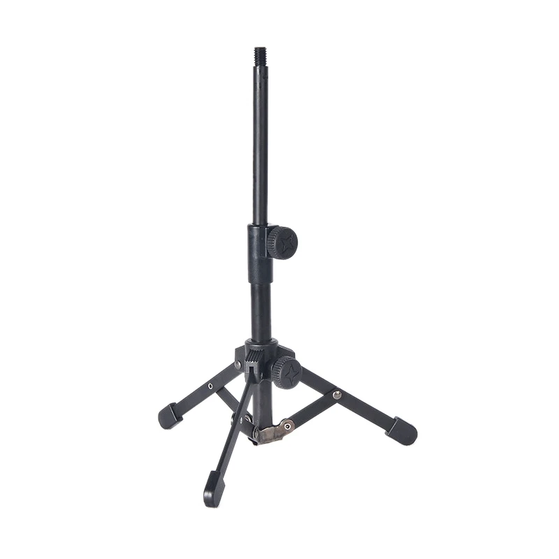 Mini Tabletop Tripé Microfone Mic Stand, Suporte com Rosca, Reunião, Palestras, Falando e Ect