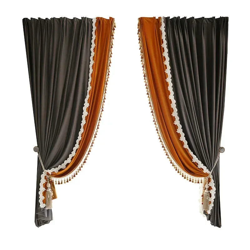 

French Baroque Classical Modern Versatile High-grade Customized Light Luxury Curtains for Living Dining Room Bedroom Vintage