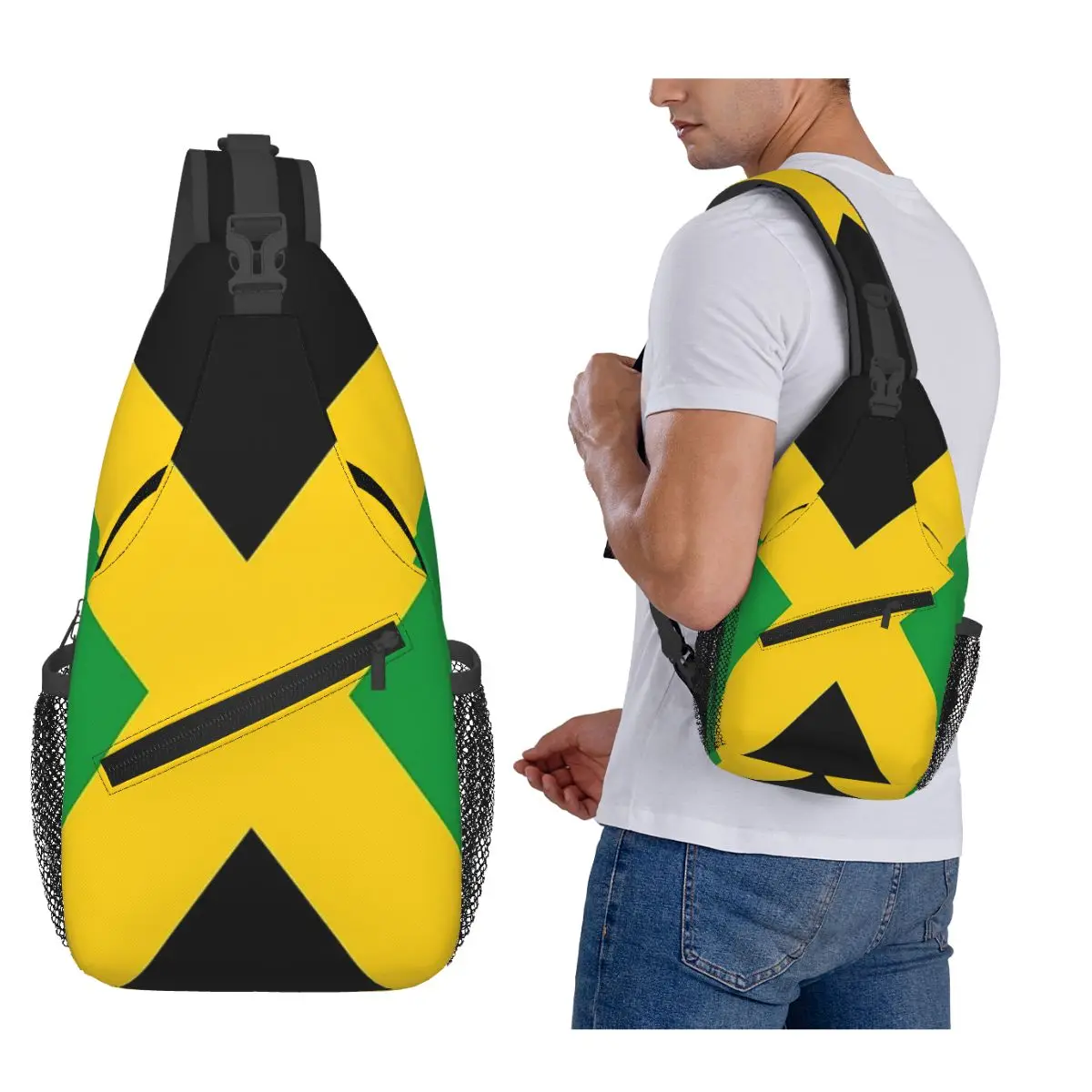 

Нагрудная сумка с флагом Ямайки, мужской рюкзак через плечо, нагрудная сумка, дорожный походный рюкзак, сумка на плечо