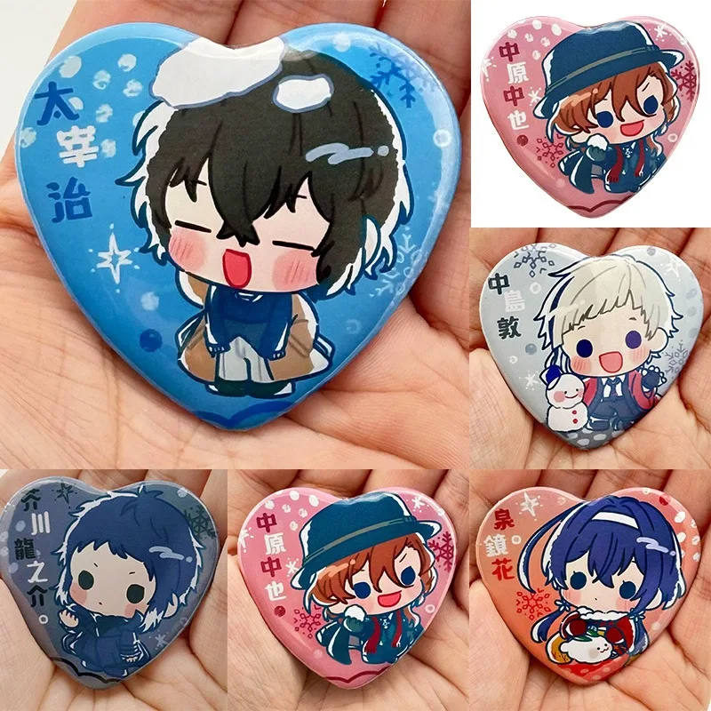 

Bungo Stray Dogs Nakahara Chuuya Children's Heart-shaped Brooch Badge Anime Peripheral Collection Student Backpack Pendant Gifts