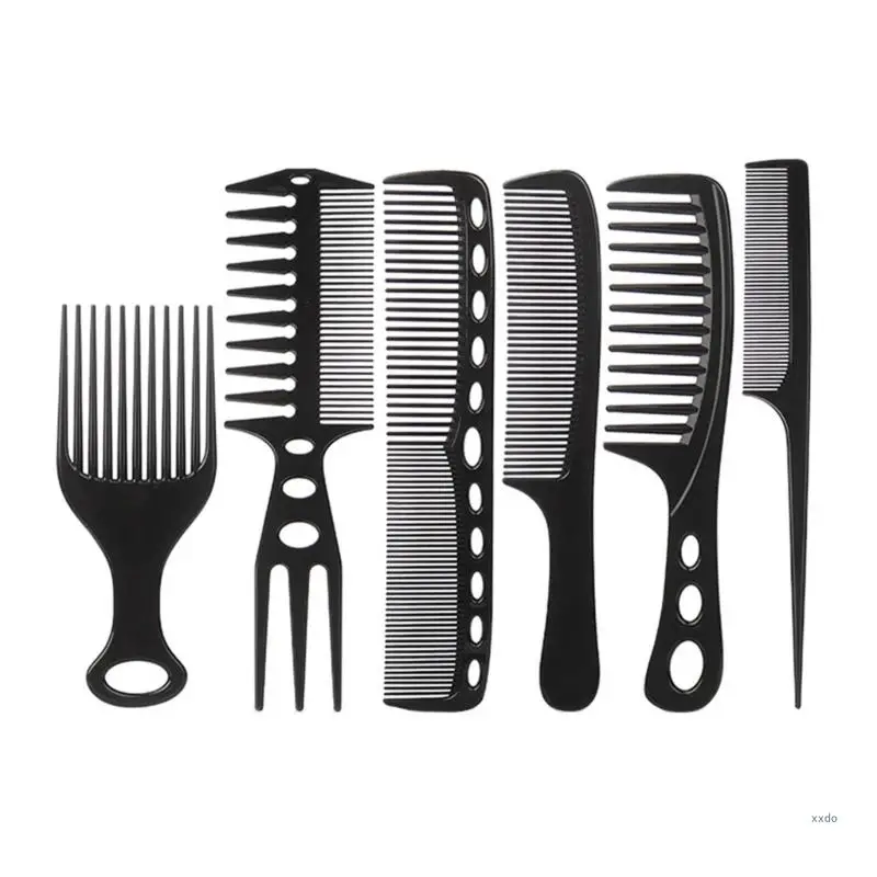 6Pieces Hair Styling Comb Set,Professional Fine and Wide Tooth Comb Fish Bone Tail Comb Antistatic Hairdressing Comb Set