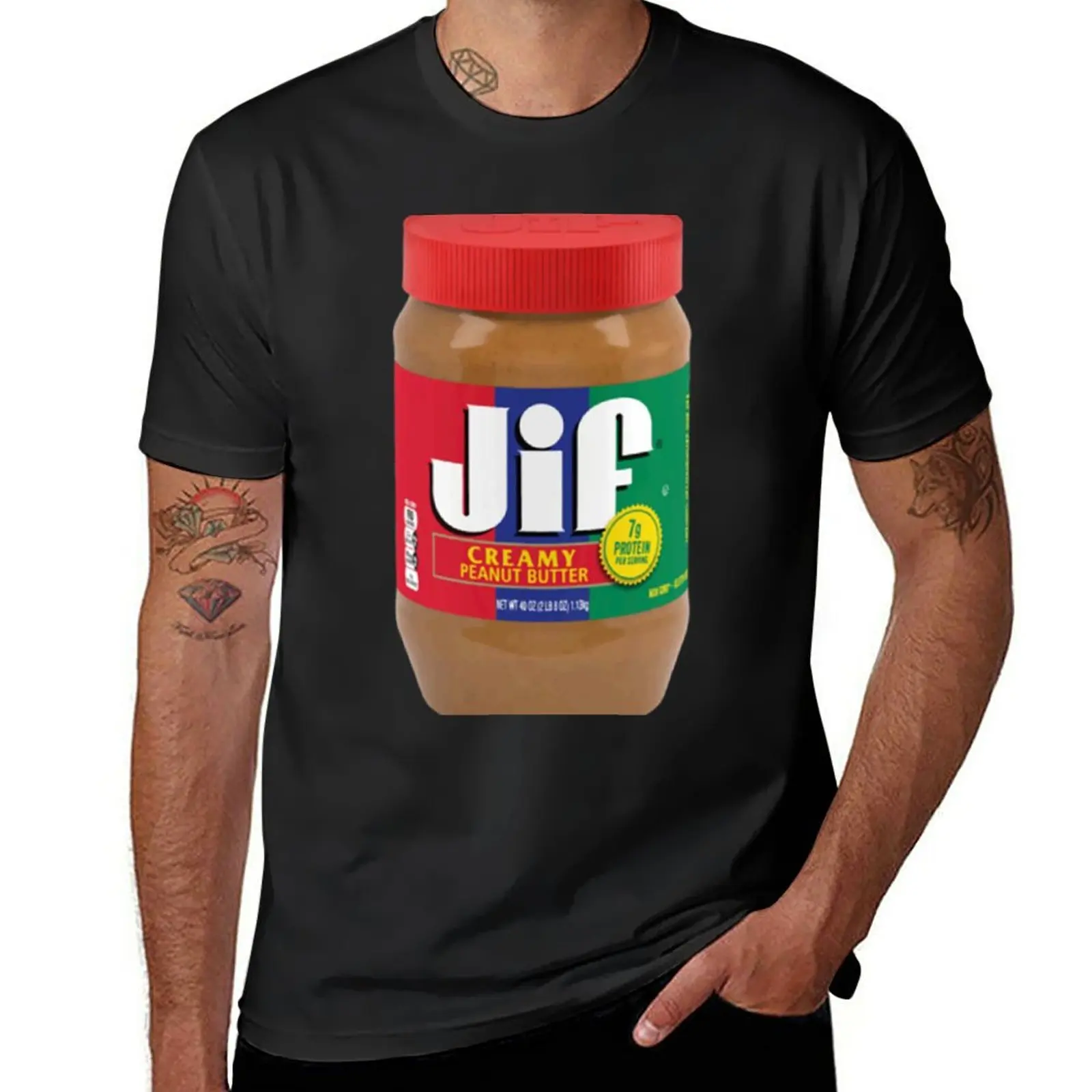 Jif Peanut Butter Jar T-Shirt anime oversized korean fashion mens champion t shirts