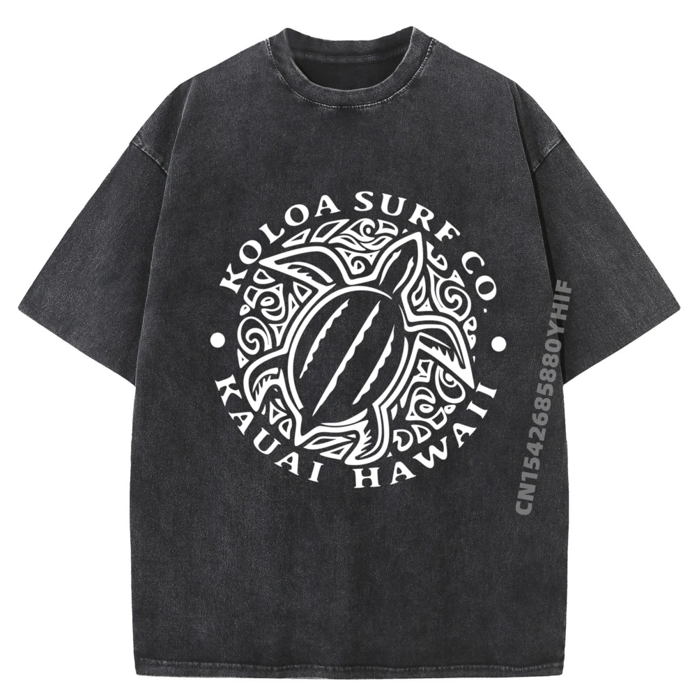 

Koloa Surf Hawaiian Honu Turtle Lightweight Fall Clothes Aesthetic Men's Shirt Alphabet Outdoor Washed Shirt