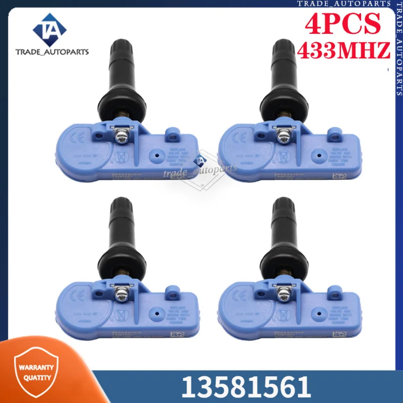 4Pcs Tire Pressure Sensor TPMS 433MHZ For Cadillac Escalade CTS Chevrolet Camaro Traverse GMC Acadia 13581561 20922901 25789964