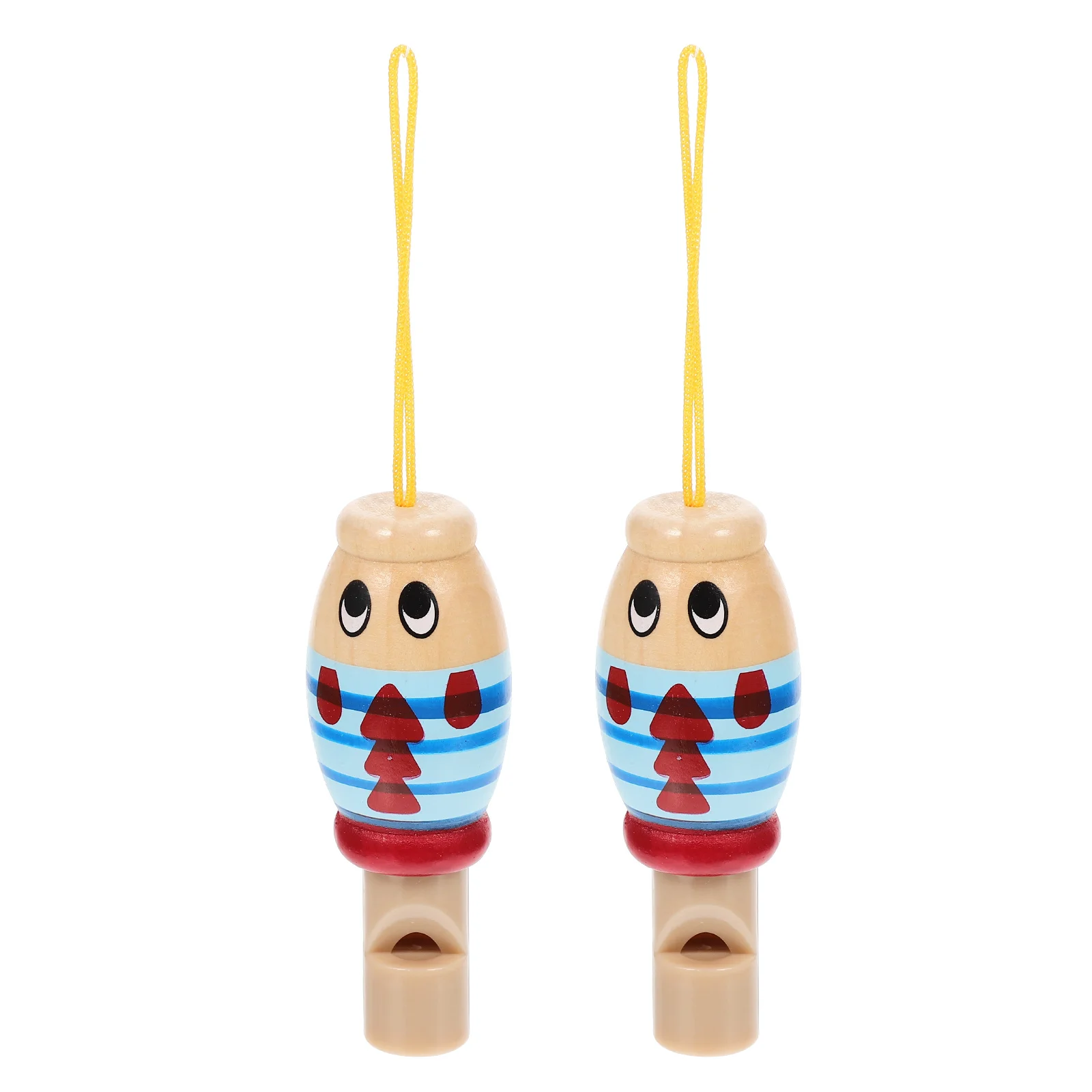 

2pcs Wooden Whistle For Kids Colored Musical Toddler Whistle Accessory Educational Instruments Playthings